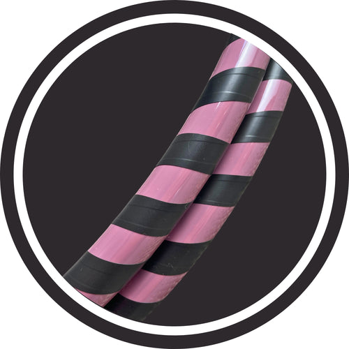 pink and black striped fire hula hoop icon