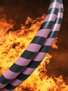 striped fire hoop on firey background