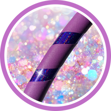 Load image into Gallery viewer, striped purple glitter hula hoop on sparkly background
