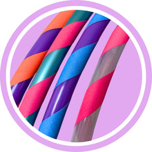 Load image into Gallery viewer, polypro hula hoops with colourful grip tape
