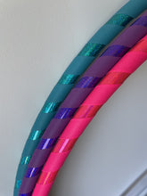 Load image into Gallery viewer, three beginner hula hoops with glitter stripes for adults NZ
