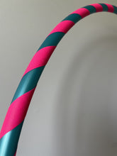 Load image into Gallery viewer, polypro Hula hoop with pink grip tape striped pattern for adults
