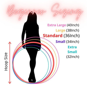 Adult beginner hula hoop size chart 