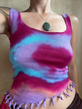 Load image into Gallery viewer, woman wearing handmade tiedye top in size 10
