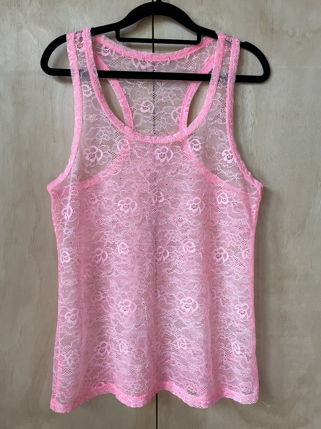 Pink Lace Tank Top